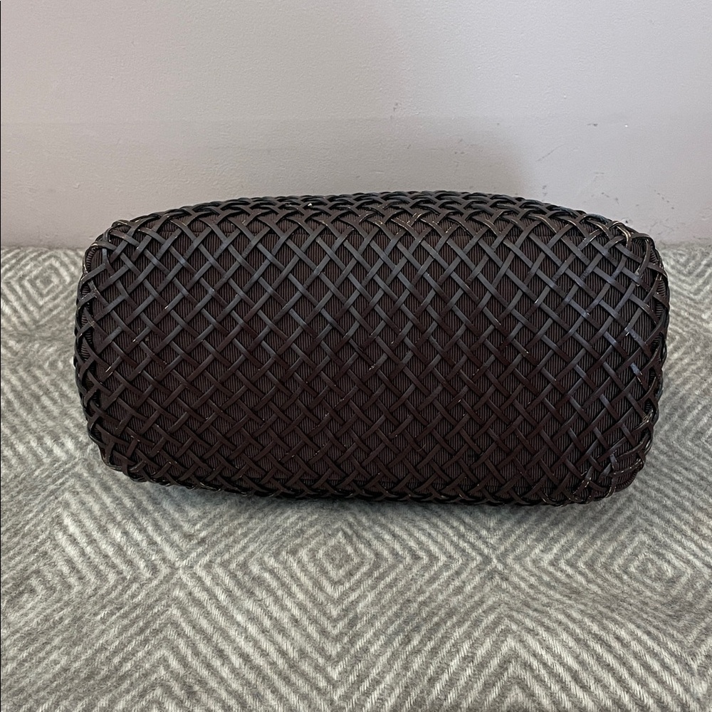 Danier Leather Wicker Handbag with Wooden Handles - Picture 3 of 11
